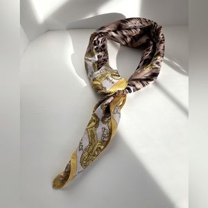 Versace Silk Scarf 36”x36” Square Leopard Print